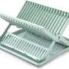 Mintgroen Afdruiprek 2-laags Met Lekbak 37 X 33 Cm - Keukenbenodigdheden - Afwassen/drogen - Afdruiprekken Met Lekbak