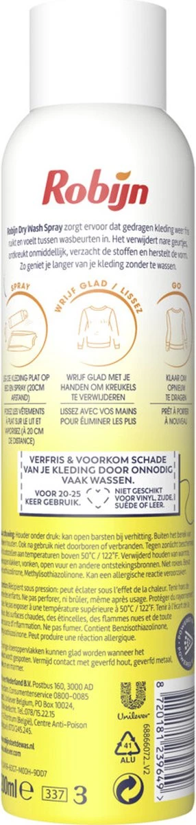 Robijn Zwitsal Dry Wash Spray - 6 X 200 Ml - Voordeelverpakking 2 Robijn Zwitsal Dry Wash Spray - 6 X 200 Ml - Voordeelverpakking - Image 2
