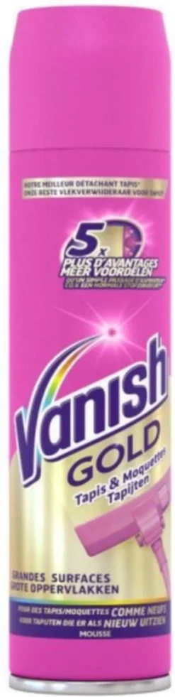 Vanish Gold Mousse Voor Tapijt Vlekkenverwijderaar - 600 Ml -Winkel Voor Schoonmaakartikelen 302x1200