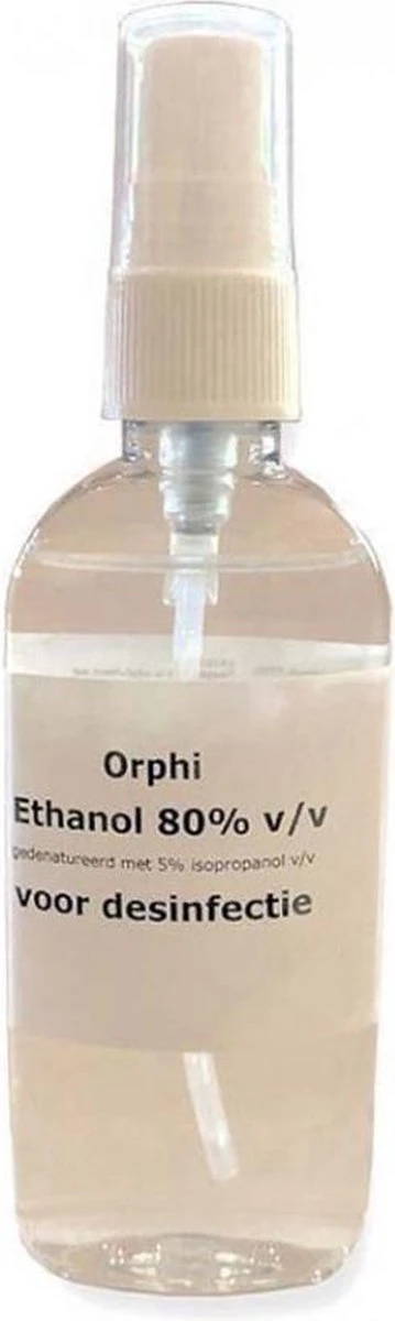 Alcohol Spray 80% - 100ml. Met Spray Kop 1 Alcohol Spray 80% - 100ml. Met Spray Kop