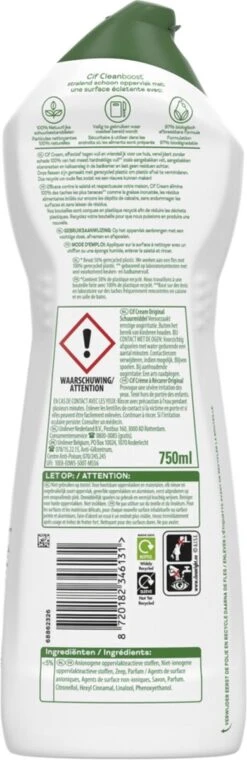 Cif CleanBoost Cream Original Schuurmiddel - 8 X 750 Ml - Voordeelverpakking 10 Cif CleanBoost Cream Original Schuurmiddel - 8 X 750 Ml - Voordeelverpakking -Winkel Voor Schoonmaakartikelen 390x1200 3