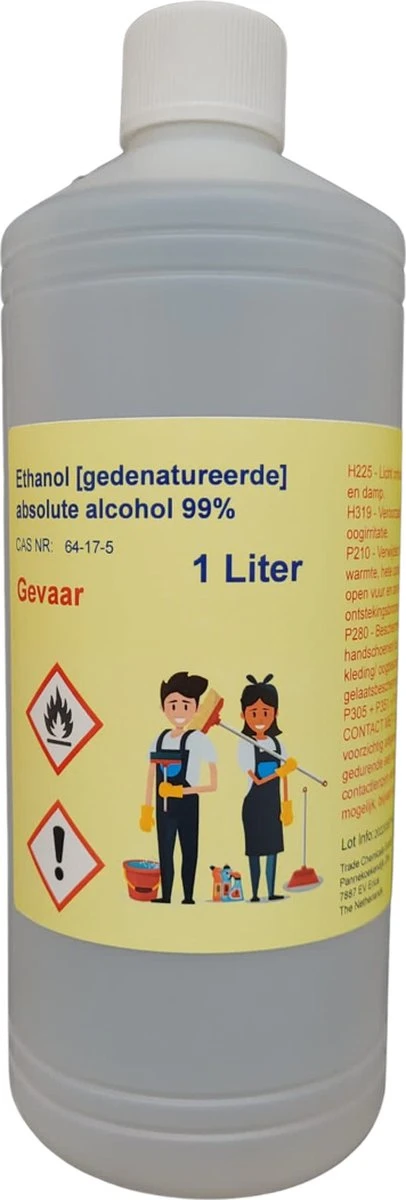 Absolute Alcohol - Denatured - Ethanol - Ethanol 99% - 1 Liter 1 Absolute Alcohol - Denatured - Ethanol - Ethanol 99% - 1 Liter