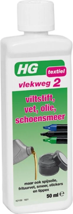 HG Vlekweg 2 - 50ml - Voor O.a. Vlekken Van Viltstift, Vet, Olie & Schoensmeer 11 HG Vlekweg 2 - 50ml - Voor O.a. Vlekken Van Viltstift, Vet, Olie & Schoensmeer -Winkel Voor Schoonmaakartikelen 412x1200 3
