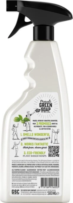 Marcel's Green Soap Allesreiniger Spray Basilicum & Vertivert Gras - 6 X 500 Ml -Winkel Voor Schoonmaakartikelen 436x1200