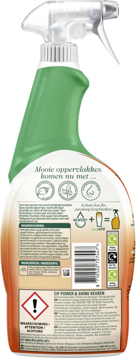 Cif CleanBoost Power & Shine Keuken Spray - 6 X 750 Ml - Voordeelverpakking 2 Cif CleanBoost Power & Shine Keuken Spray - 6 X 750 Ml - Voordeelverpakking - Image 2