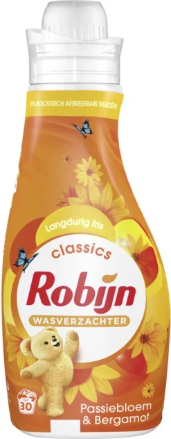 Robijn Classics Passiebloem & Bergamot Wasverzachter - 8 X 30 Wasbeurten - Voordeelverpakking -Winkel Voor Schoonmaakartikelen 469x1200
