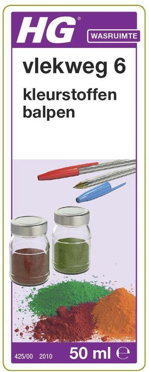 HG Vlekweg 6 - 50ml- Voor O.a. Vlekken Van Ballpoint & Hardnekkige Kleurstoffen 2 HG Vlekweg 6 - 50ml- Voor O.a. Vlekken Van Ballpoint & Hardnekkige Kleurstoffen - Image 2