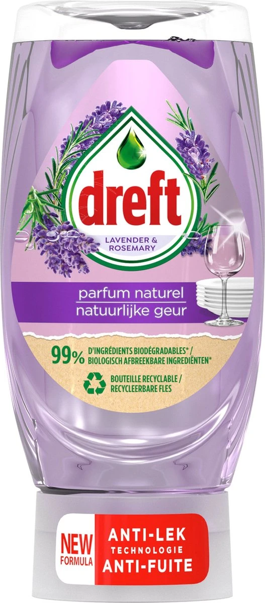 Dreft Natuurlijke Geur - Afwasmiddel - Lavendel & Rozemarijn - Ondersteboven Fles - Voordeelverpakking 8 X 370 Ml 6 Dreft Natuurlijke Geur - Afwasmiddel - Lavendel & Rozemarijn - Ondersteboven Fles - Voordeelverpakking 8 X 370 Ml - Image 6