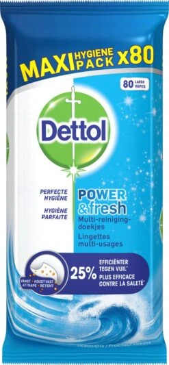 Dettol - Power & Fresh - Schoonmaakdoekjes - Oceaanfris - 4 X 80 Doekjes 11 Dettol - Power & Fresh - Schoonmaakdoekjes - Oceaanfris - 4 X 80 Doekjes -Winkel Voor Schoonmaakartikelen 556x1200
