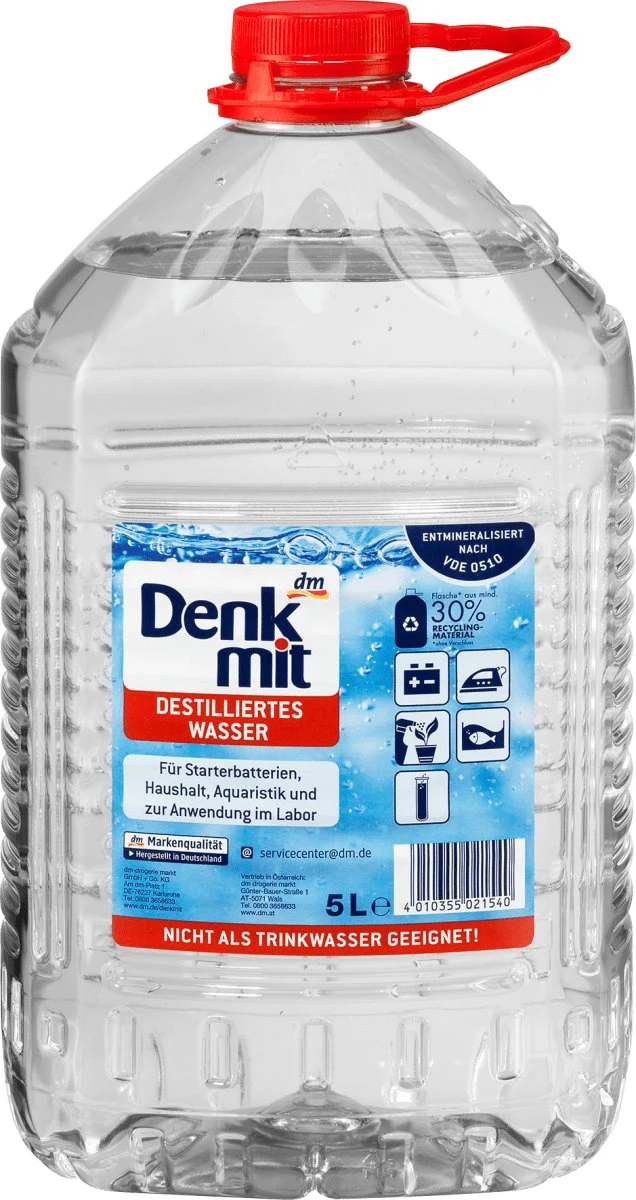 Denkmit Gedestilleerd Water, 5 Liter 1 Denkmit Gedestilleerd Water, 5 Liter