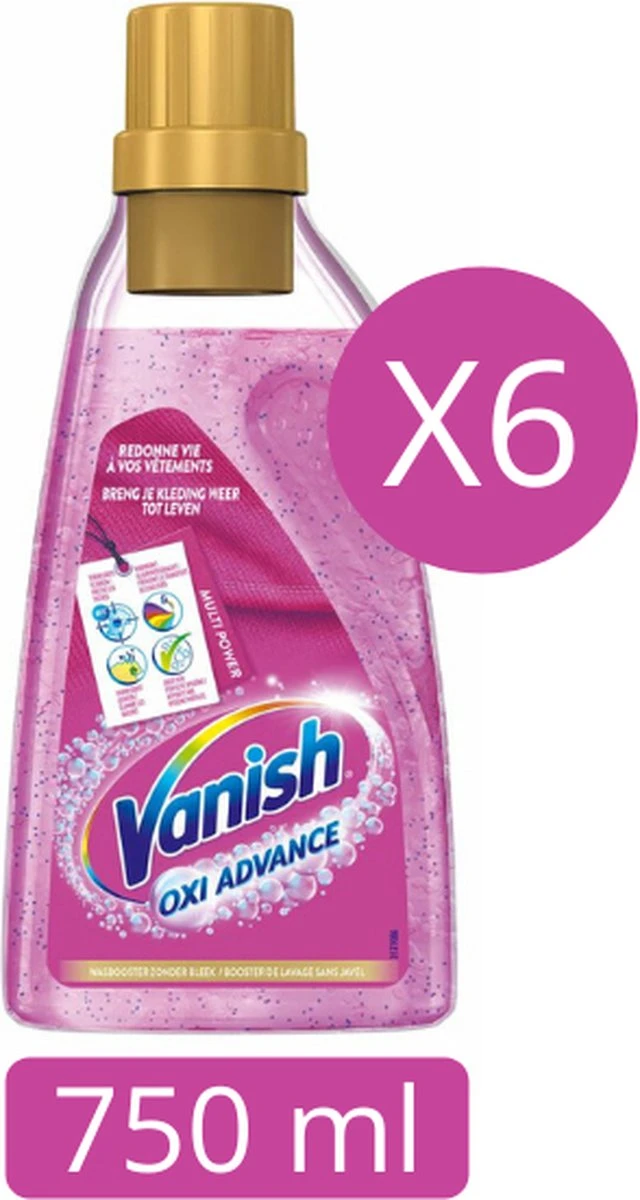 Vanish Oxi Advance Multicolor Power Gel - Voor Gekleurde En Witte Was - 750 ML X6 2 Vanish Oxi Advance Multicolor Power Gel - Voor Gekleurde En Witte Was - 750 ML X6 - Image 2