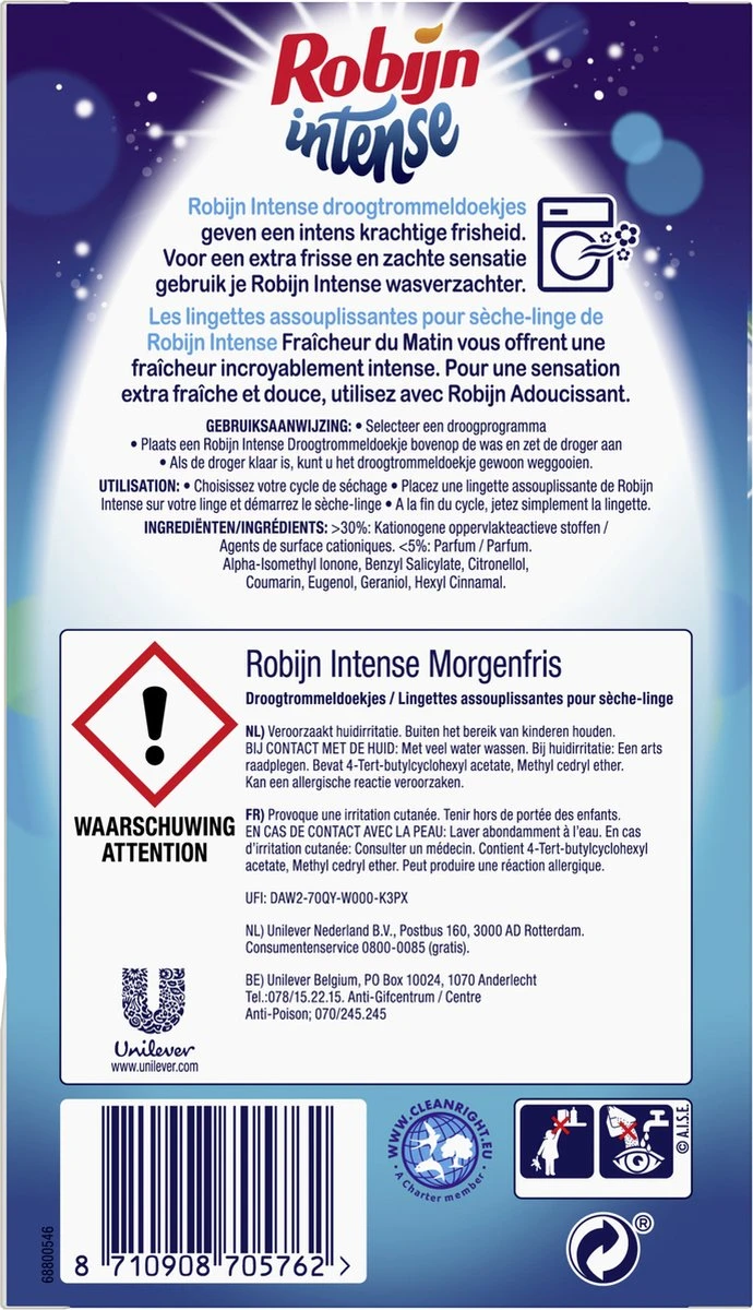 Robijn Droogtrommeldoekjes Intense 20 Stuks 6 Robijn Droogtrommeldoekjes Intense 20 Stuks - Image 6