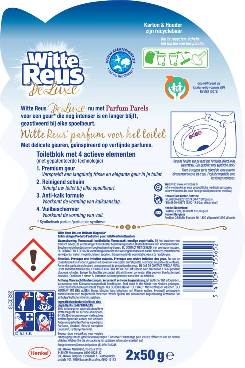 Witte Reus DeLuxe Toiletblok - Delicate Magnolia - WC Blokjes Voordeelverpakking - 20 Stuks 6 Witte Reus DeLuxe Toiletblok - Delicate Magnolia - WC Blokjes Voordeelverpakking - 20 Stuks - Image 6