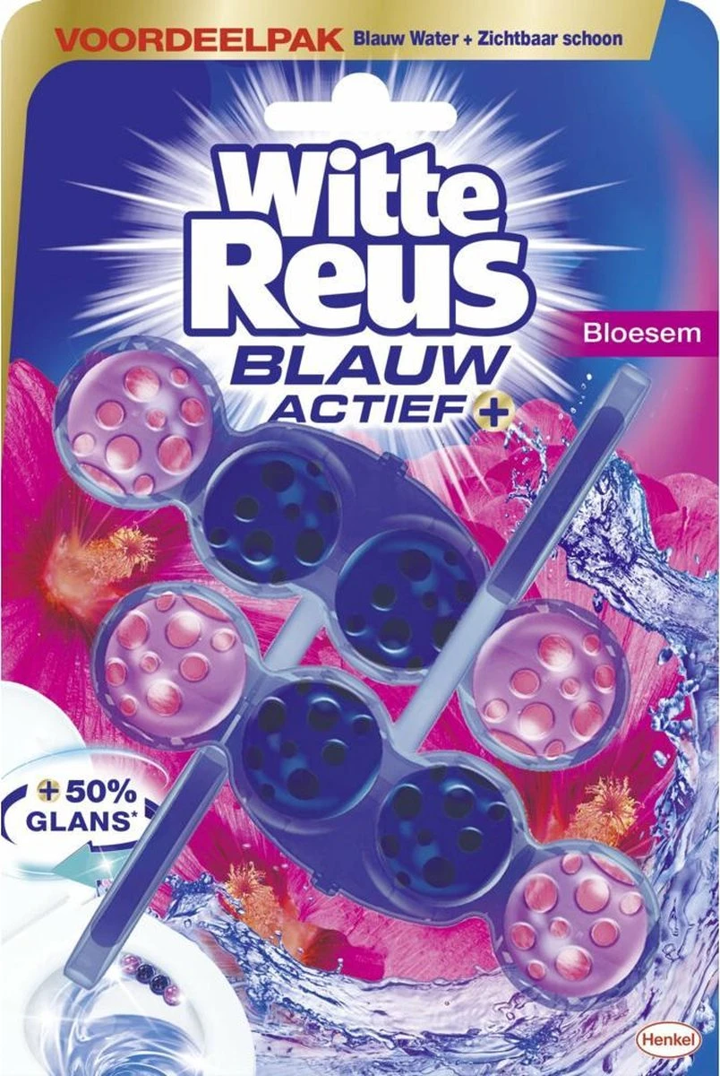 Witte Reus Blauw Actief Toiletblok - Bloesem - WC Blokjes Voordeelverpakking - 20 Stuks 2 Witte Reus Blauw Actief Toiletblok - Bloesem - WC Blokjes Voordeelverpakking - 20 Stuks - Image 2
