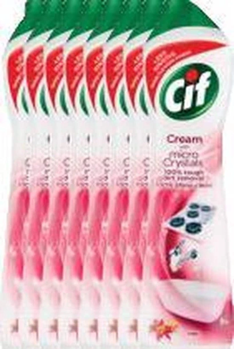 CIF Cream Pink Flower - 8 X 500 Ml - Schuurmiddel - Voordeelverpakking 2 CIF Cream Pink Flower - 8 X 500 Ml - Schuurmiddel - Voordeelverpakking - Image 2
