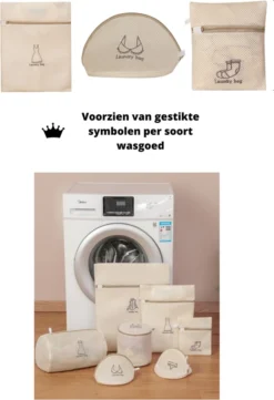 V&P Black Crown Waszakken Set Met Rits - Wasnet - Waszak - Waszakken Set Van 7 Voor Wasgoed - Waszakje Lingerie - Waszak Bh - Divers Delicaat Wasgoed - Wasnet Groot - Wasmachine Zakjes - Laundry Bag Set -Winkel Voor Schoonmaakartikelen 821x1200