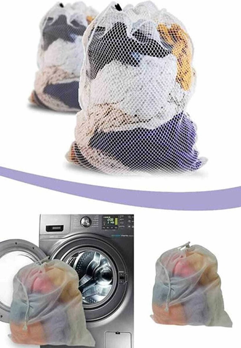 Wasnet Waszak - Groot - XL - 60 X 80 CM - Wit - Treksysteem - Trekbandsluiting - Polyester - Laundry Bag 3 Wasnet Waszak - Groot - XL - 60 X 80 CM - Wit - Treksysteem - Trekbandsluiting - Polyester - Laundry Bag - Image 3