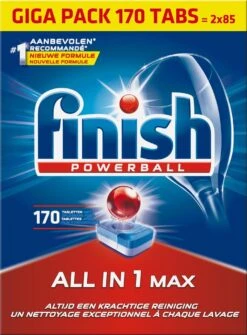 Finish All In 1 Max Regular - Vaatwastabletten - 170 Stuks - Voordeelpak
