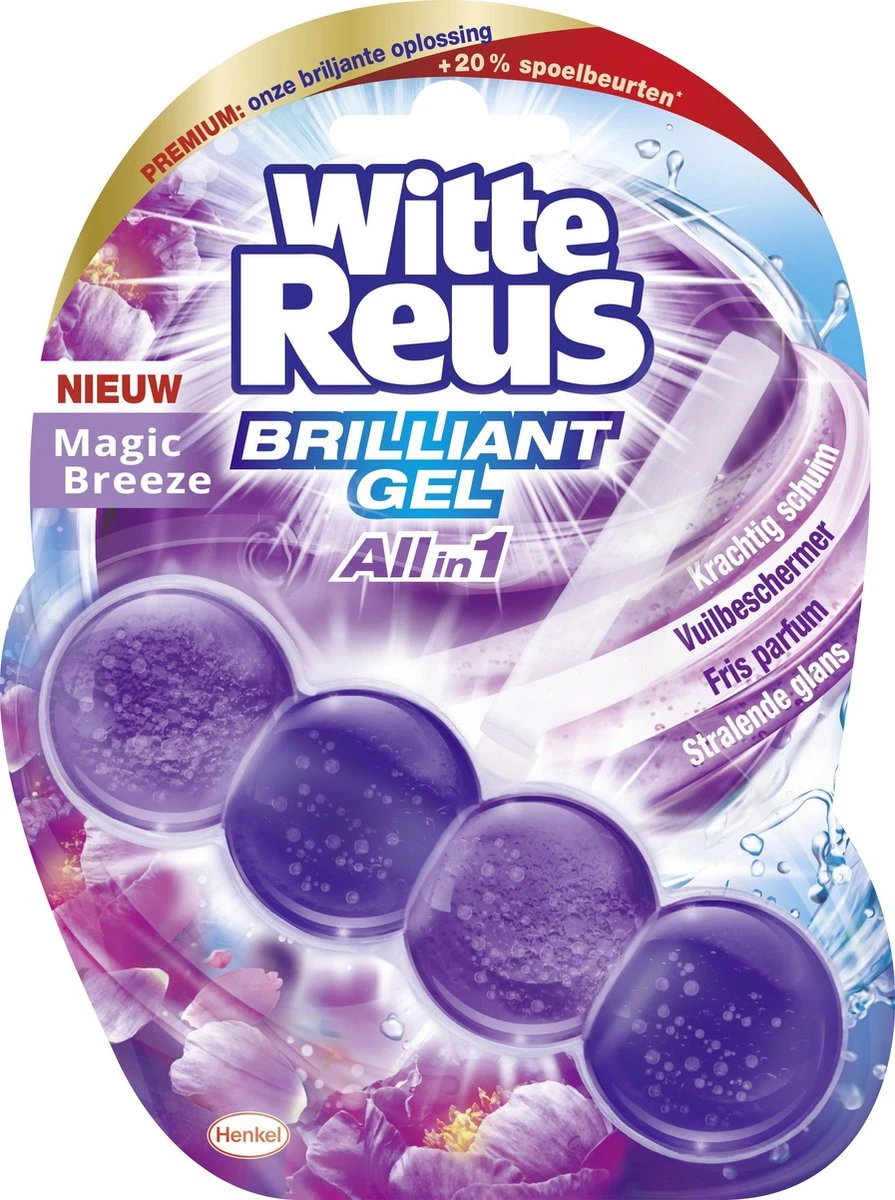 Witte Reus Brilliant Gel Allin1 Toiletblok - Magic Breeze - WC Blokjes Voordeelverpakking - 11 Stuks 2 Witte Reus Brilliant Gel Allin1 Toiletblok - Magic Breeze - WC Blokjes Voordeelverpakking - 11 Stuks - Image 2