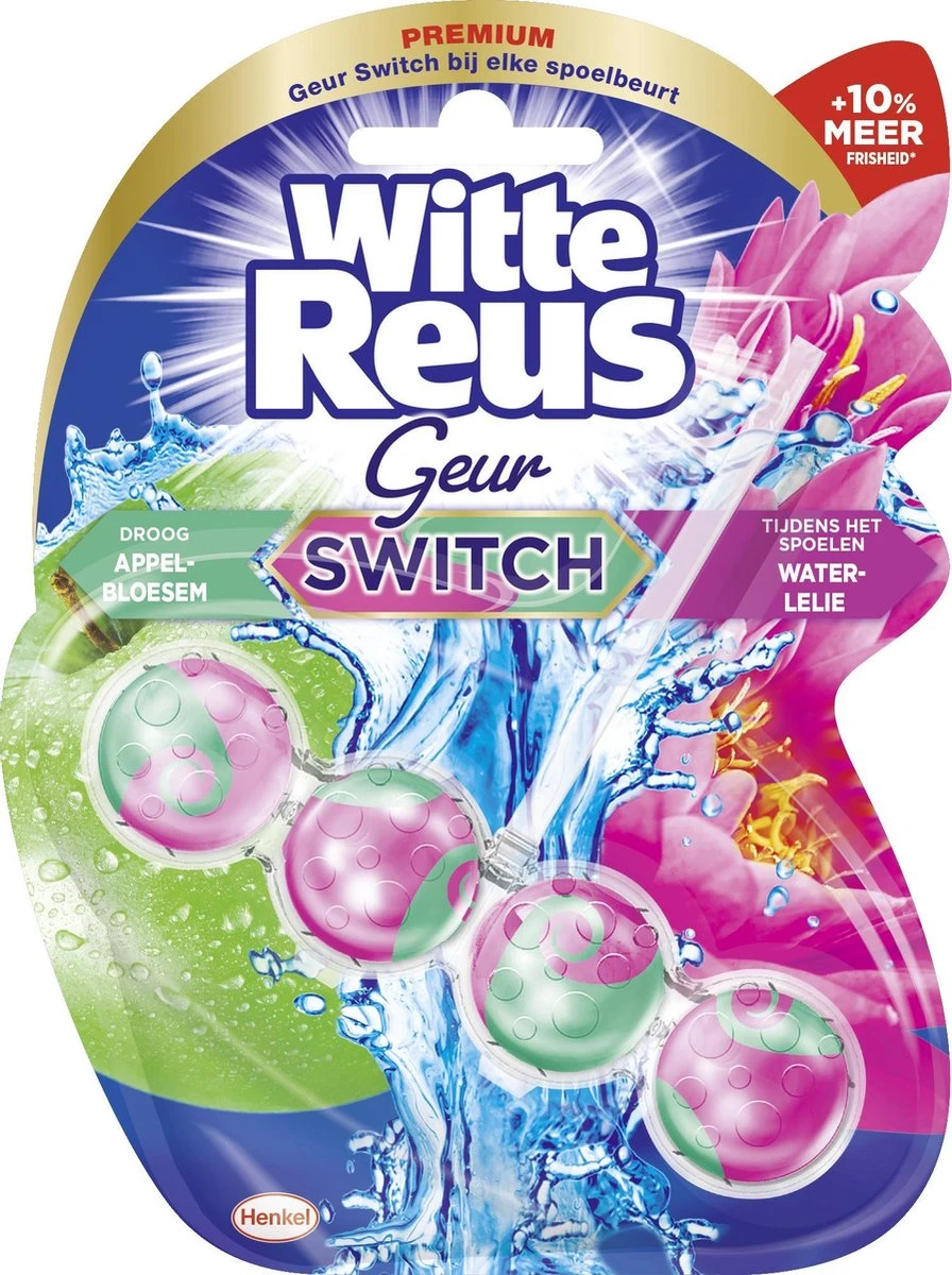 Witte Reus Toiletblok Geur Switch - Appel Waterlelie - WC Blokjes Voordeelverpakking - 10 Stuks 2 Witte Reus Toiletblok Geur Switch - Appel Waterlelie - WC Blokjes Voordeelverpakking - 10 Stuks - Image 2