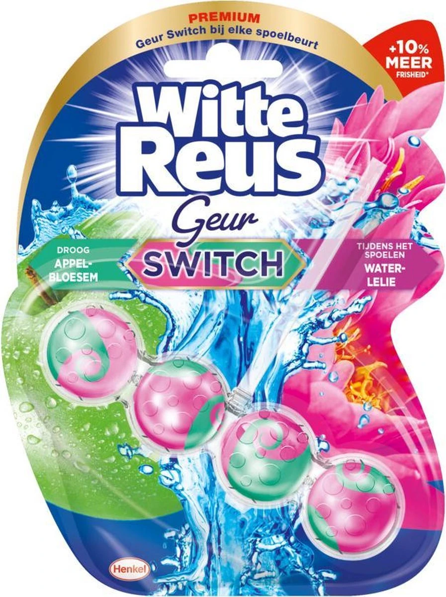 Witte Reus Toiletblok Geur Switch - Appel Waterlelie - WC Blokjes Voordeelverpakking - 10 Stuks 3 Witte Reus Toiletblok Geur Switch - Appel Waterlelie - WC Blokjes Voordeelverpakking - 10 Stuks - Image 3