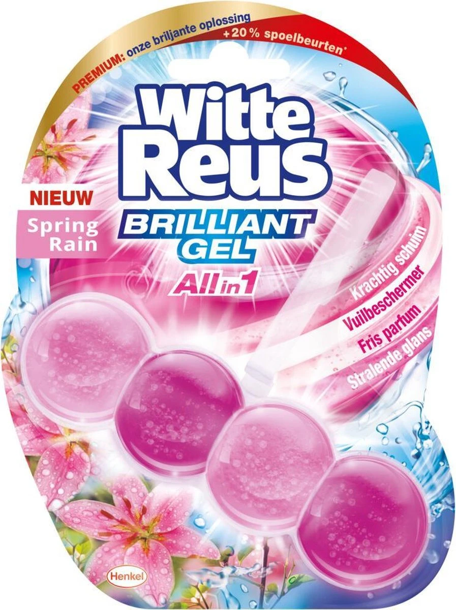Witte Reus Brilliant Gel Allin1 Toiletblok - Spring Rain - WC Blokjes Voordeelverpakking - 11 Stuks 3 Witte Reus Brilliant Gel Allin1 Toiletblok - Spring Rain - WC Blokjes Voordeelverpakking - 11 Stuks - Image 3