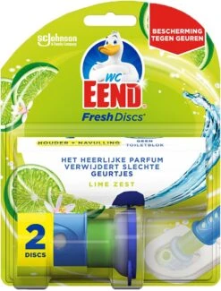 WC Eend Houder Fresh Discs Lime Zest + 3 X 6 Discs Navulling 5 WC Eend Houder Fresh Discs Lime Zest + 3 X 6 Discs Navulling -Winkel Voor Schoonmaakartikelen 913x1200 1