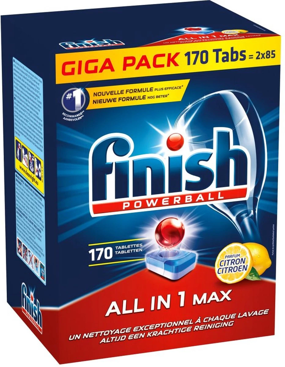 Finish All In 1 Max Citroen - Vaatwastabletten - 170 Tabs - Voordeelpak 3 Finish All In 1 Max Citroen - Vaatwastabletten - 170 Tabs - Voordeelpak - Image 3