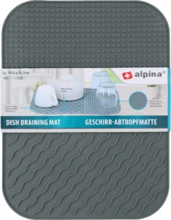 Alpina Afdruipmat - Droogmat - Siliconen - 26,5x34,5 Cm - Grijs -Winkel Voor Schoonmaakartikelen 935x1200 2