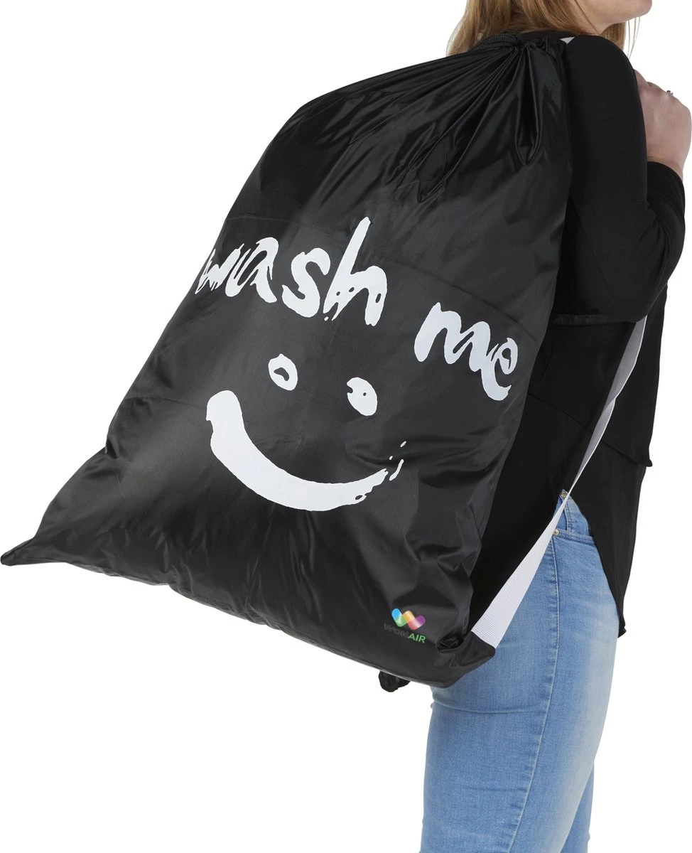 Wonair - Waszak Groot - 60x90cm - Zwart - Met Trekkoord En Draagband 9 Wonair - Waszak Groot - 60x90cm - Zwart - Met Trekkoord En Draagband - Image 9