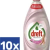 Dreft Clean & Care Afwasmiddel Rose & Satin (Voordeelverpakking) - 10 X 383 Ml
