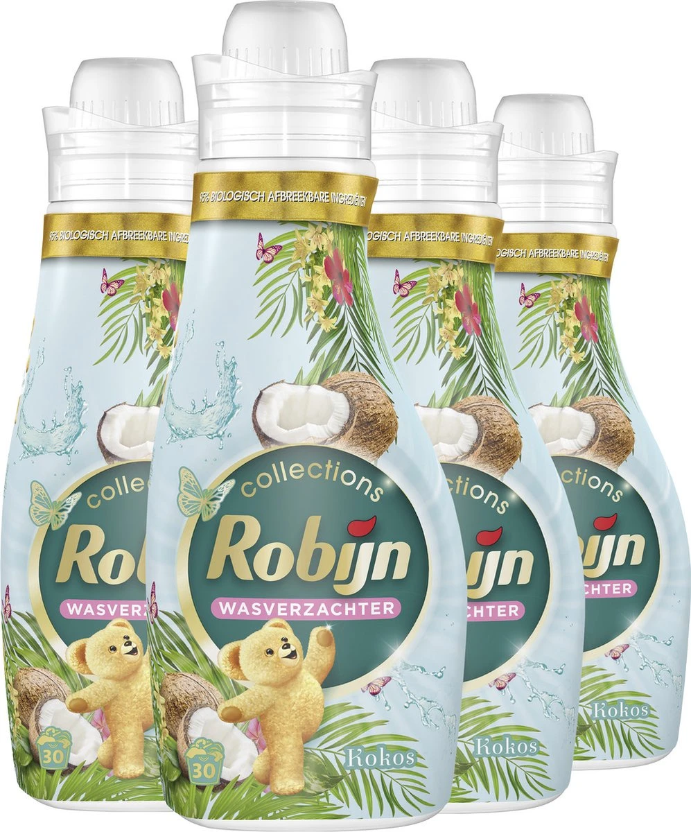 Robijn Collections Kokos Wasverzachter - 4 X 30 Wasbeurten - Voordeelverpakking 2 Robijn Collections Kokos Wasverzachter - 4 X 30 Wasbeurten - Voordeelverpakking - Image 2