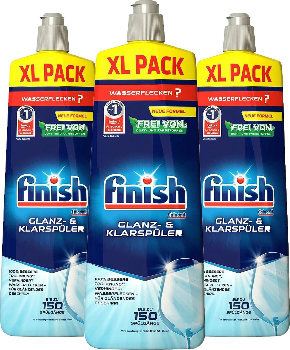Finish Naspoelmiddel Glansspoelmiddel Regular Vaatwasmiddel - 3x 750 Ml 1 Finish Naspoelmiddel Glansspoelmiddel Regular Vaatwasmiddel - 3x 750 Ml